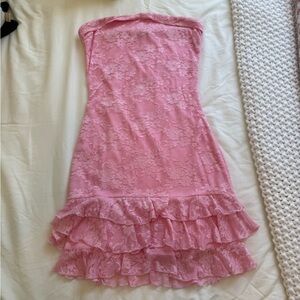 Lucy in the Sky Blush Lace Dress